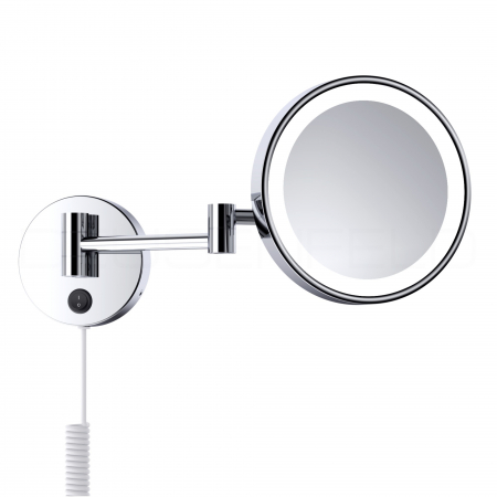 DEUSENFELD WLED700 - LED Kosmetikspiegel,  7x Vergrößerung, Ø20cm, Tageslicht LEDs, verchromt