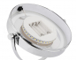 Preview: DEUSENFELD WL5CB - Batterie LED Doppel Wand Kosmetikspiegel, 5x Vergrößerung + Normalspiegel, Ø17,5cm, 360° vertikal und horizontal schwenkbar, 35 SMD Tageslicht LEDs, Metall verchromt