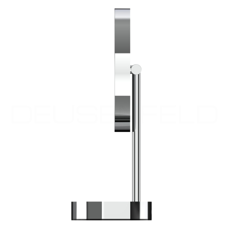 Preview: DEUSENFELD SL50CTA - Premium Akku LED Stand Kosmetikspiegel, CTT - stufenlos einstellbarer Farbton von 2700-6500K, hell, LED Touch-Control, USB-C, 5000mAh Akku, 5x Vergrößerung, Ø20cm, verchromt