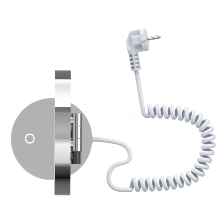 Preview: DEUSENFELD SL50CT - Premium LED Stand Kosmetikspiegel, CTT - stufenlos einstellbarer Farbton von 2700-6500K, hell, LED Touch-Control, 5x Vergrößerung, Ø20cm, verchromt