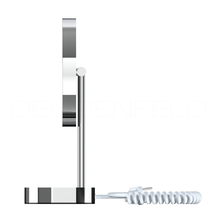 Preview: DEUSENFELD SL50CT - Premium LED Stand Kosmetikspiegel, CTT - stufenlos einstellbarer Farbton von 2700-6500K, hell, LED Touch-Control, 5x Vergrößerung, Ø20cm, verchromt