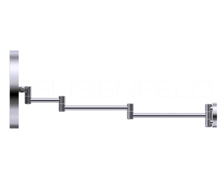 Preview: WL50CA - Akku Batterie LED Wand Kosmetikspiegel, 5x Vergrößerung, Ø20cm,  3 einstellbare Lichtfarben, 10 Min. Timer, Dimmer, 3000mAh Lithium Akku, USB, hochglanz verchromt Seitenansicht