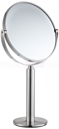 ZACK 40114 - Doppel Stand Edelstahl Kosmetikspiegel "FELICE", 3-Fach Vergrößerung + Normalspiegel, matt gebürstet