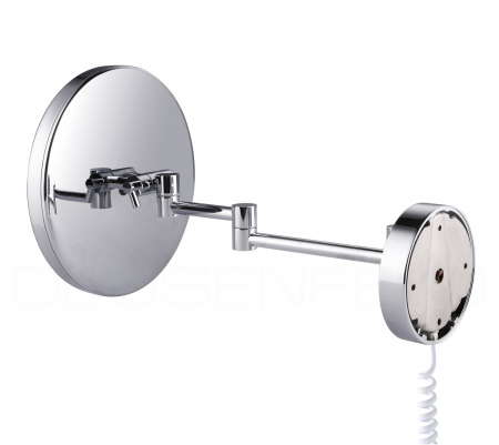 B-WARE: DEUSENFELD KL100CT - Premium LED Kosmetikspiegel, CTT - stufenlos einstellbarer Farbton von 2700-6500K, LED Touch-Control, 10x Vergrößerung, Ø25cm, verdeckte Befestigung, verchromt #97