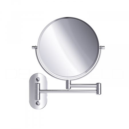 DEUSENFELD KW72C - Doppel Wand Kosmetikspiegel, 7x Vergrößerung + Normalspiegel, Ø20cm, 360° vertikal und horizontal schwenkbar, hochglanz verchromt