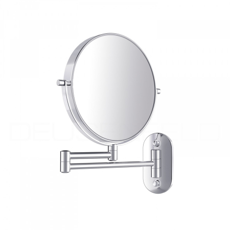 DEUSENFELD KW72C - Doppel Wand Kosmetikspiegel, 7x Vergrößerung + Normalspiegel, Ø20cm, 360° vertikal und horizontal schwenkbar, hochglanz verchromt