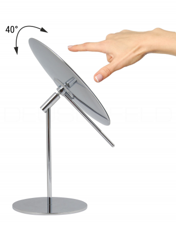 DEUSENFELD SK50C - Stand Kosmetikspiegel, 5x Vergrößerung, einseitig, Ø20,8cm, schwere Qualität, verchromt