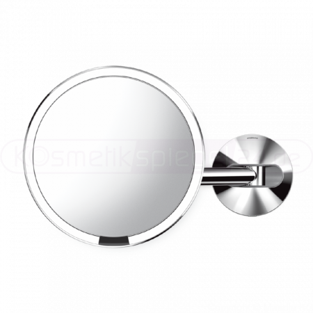 Simplehuman ST3016 - Edelstahl Wand Sensor LED Kosmetikspiegel 5 - fach Vergrößerung, DIREKTANSCHLUSS, ø 23cm, Tageslicht LED, glänzend poliert