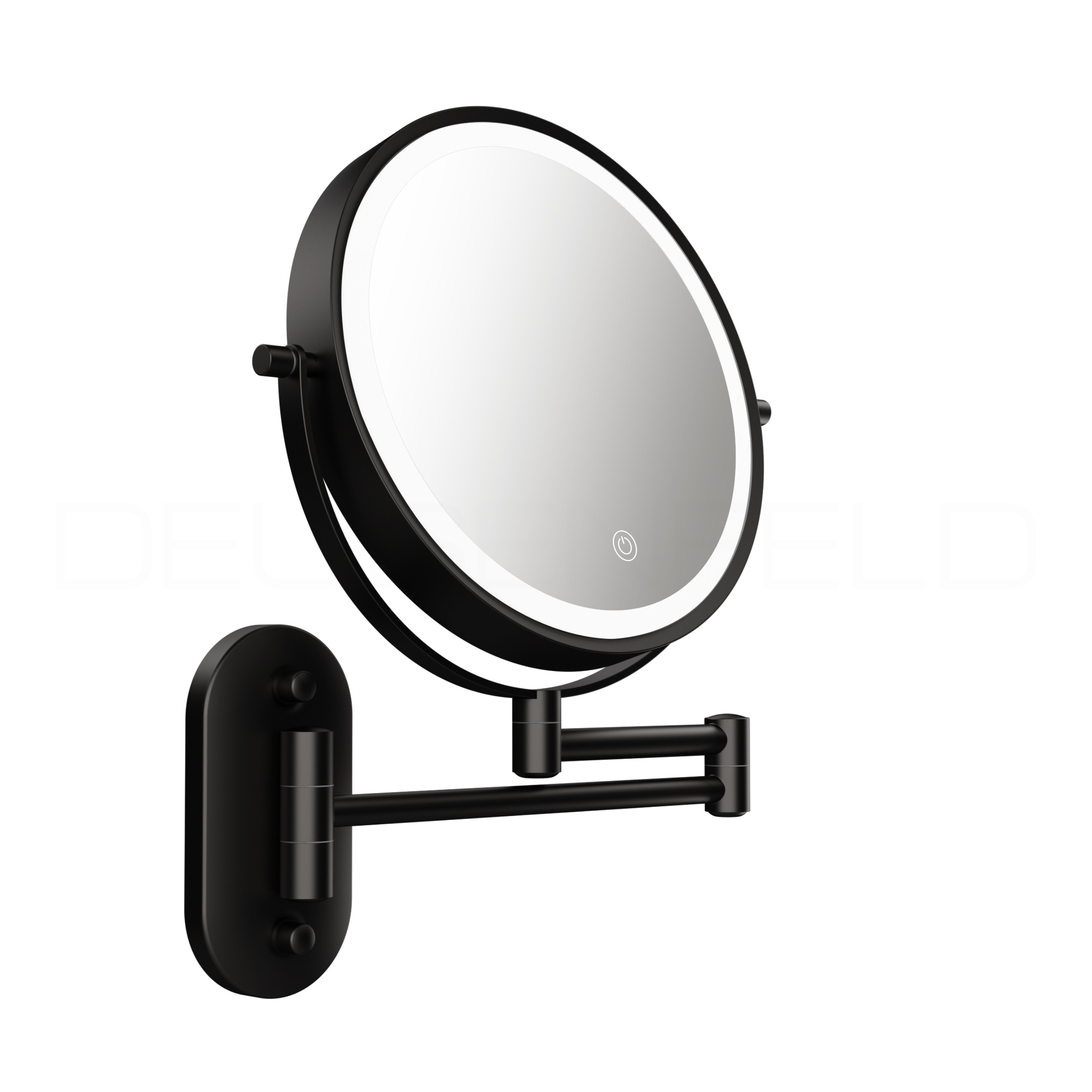 FJYDM Kleiner Spiegel, wandmontierter Kosmetikspiegel mit Licht,  doppelseitig 1X/5X. Vergrößerung, einziehbare Klappbackenlampe,  USB-Aufladung, 360 drehbarer Rasierspiegel, 3 Lichtmodi, Modus (SI :  : Küche, Haushalt & Wohnen