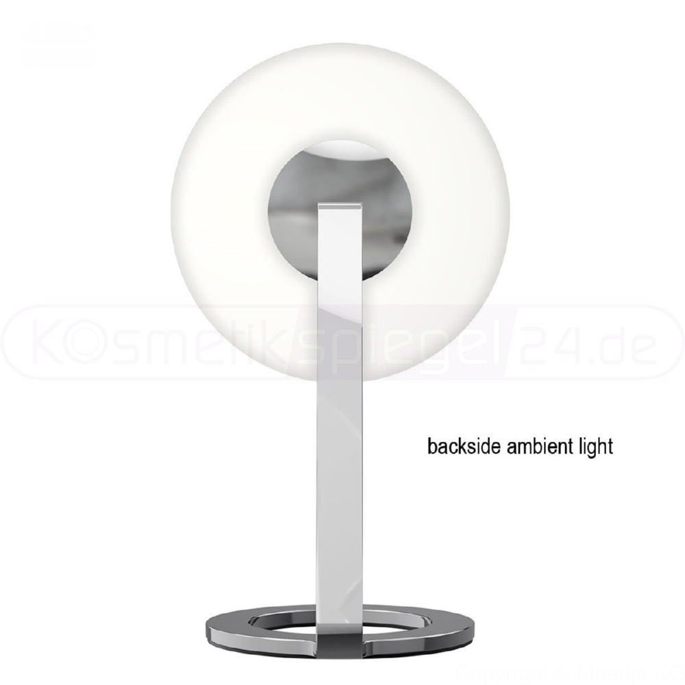 Aliseo 020759 - Stand LED Kosmetikspiegel "MOON DANCE", Ø 24cm, touch control, T3 technology - 2 Lichtfarben einstellbar, sieger design, 3-Fach Vergrößerung, aus verchromten Messing, 230V