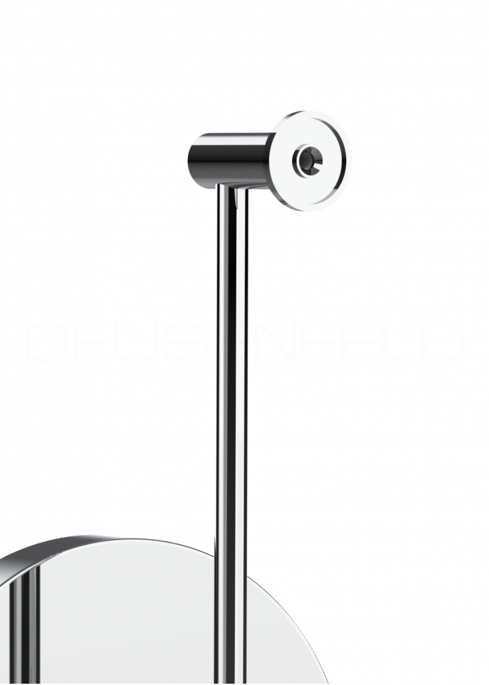 DEUSENFELD WLS70CA - Wand Akku LED Kosmetikspiegel an Stange, höhenverstellbar, Ø20cm, 7-fach Vergrößerung, 50cm, Stangengleiter,  3 einstellbare Lichtfarben, 10 Min. Timer, Dimmer, 3000mAh Lithium Akku, USB-C, inkl. Klebeadapter, verchromt