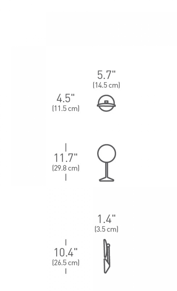 Simplehuman ST3004 - Stand Edelstahl Sensor Akku LED Kosmetikspiegel 10 - Fach Vergrößerung, USB Ladebuchse, ø 14,5cm, Tageslicht LED, matt gebürstet, Faltbar inkl. Reisetasche