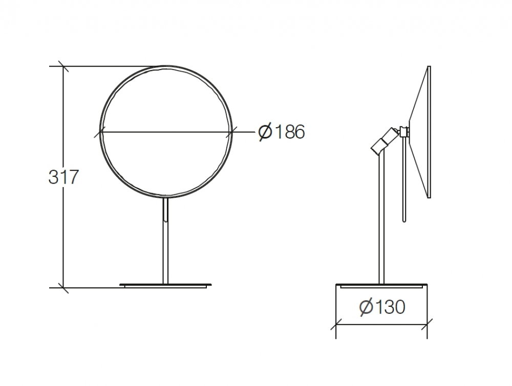 Design Stand Kosmetikspiegel "MEVEDO" 8-Fach Vergrößerung, Ø 18,6cm, schwere Qualität 1,3KG, chrom