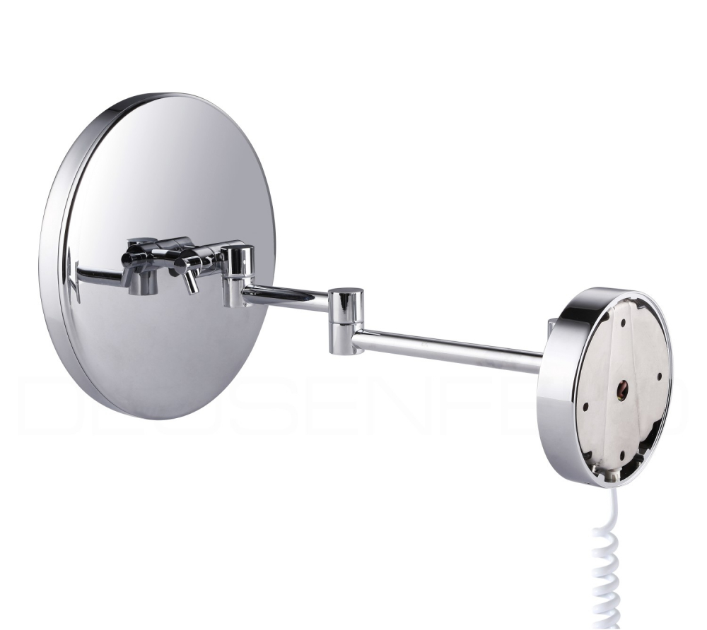 B-WARE: DEUSENFELD KL100CT - Premium LED Kosmetikspiegel, CTT - stufenlos einstellbarer Farbton von 2700-6500K, LED Touch-Control, 10x Vergrößerung, Ø25cm, verdeckte Befestigung, verchromt #97