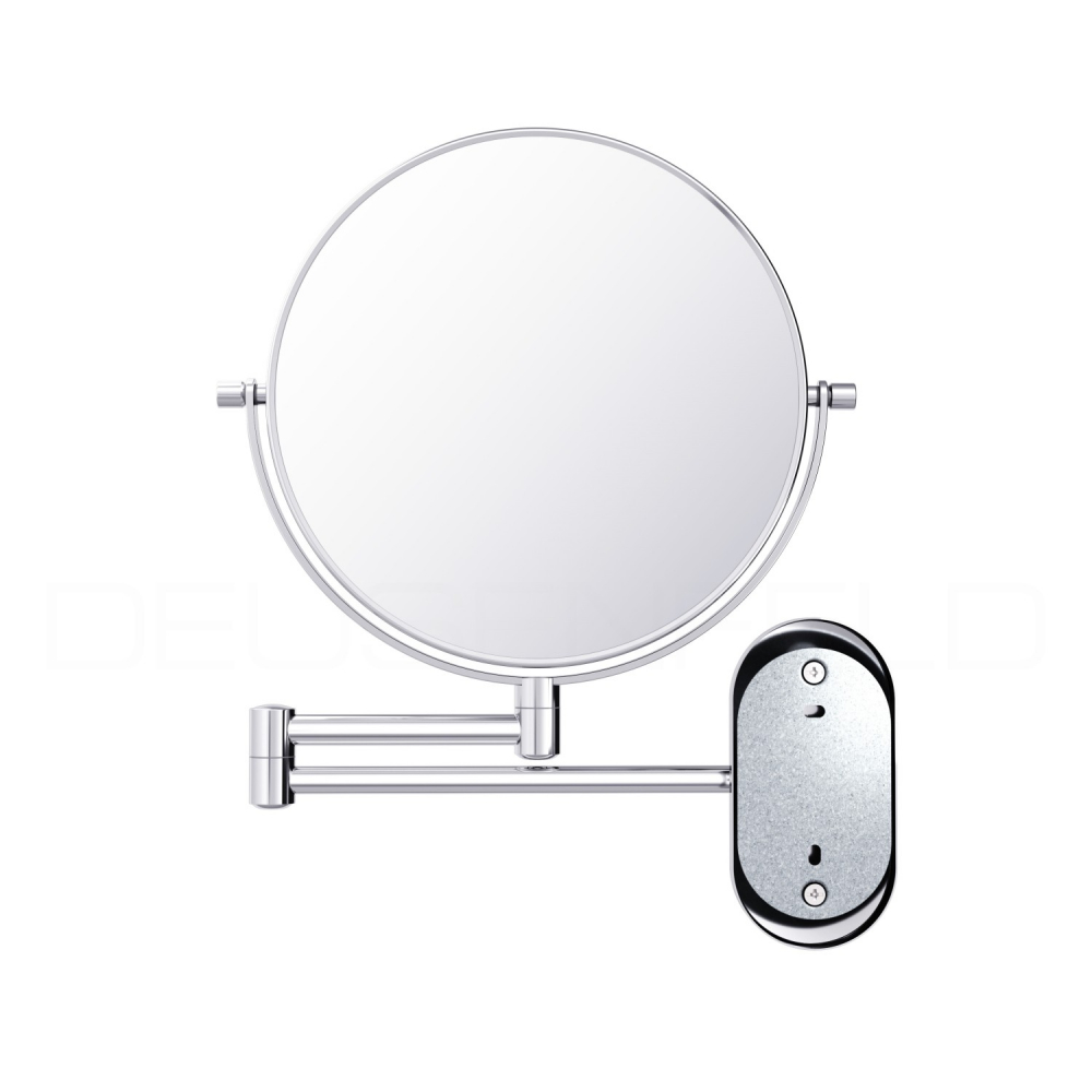 DEUSENFELD KW72C - Doppel Wand Kosmetikspiegel, 7x Vergrößerung + Normalspiegel, Ø20cm, 360° vertikal und horizontal schwenkbar, hochglanz verchromt