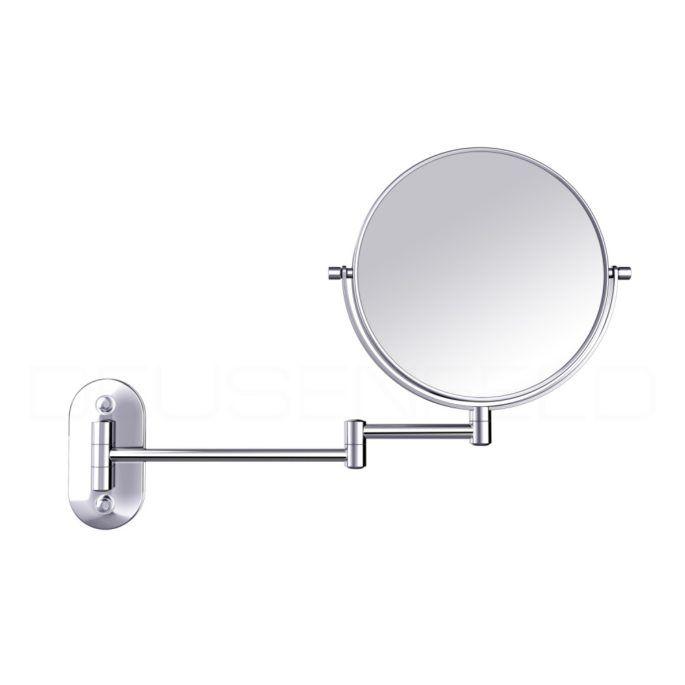 DEUSENFELD KW72C - Doppel Wand Kosmetikspiegel, 7x Vergrößerung + Normalspiegel, Ø20cm, 360° vertikal und horizontal schwenkbar, hochglanz verchromt
