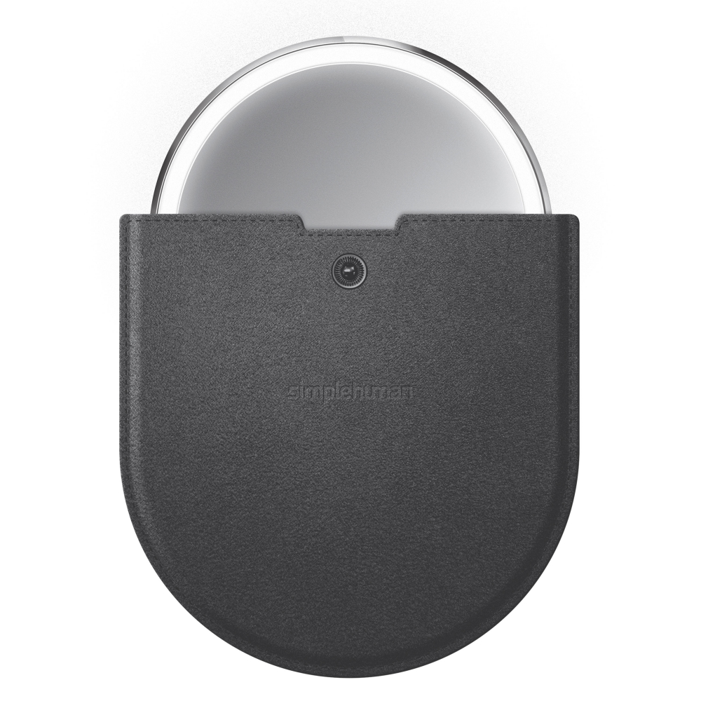 Simplehuman ST3025 - Edelstahl Sensor Akku LED Kosmetikspiegel Handspiegel Reisespiegel, 3 - fach Vergrößerung, USB Ladebuchse, ø10cm, matt gebürstet, inkl. Reisetasche